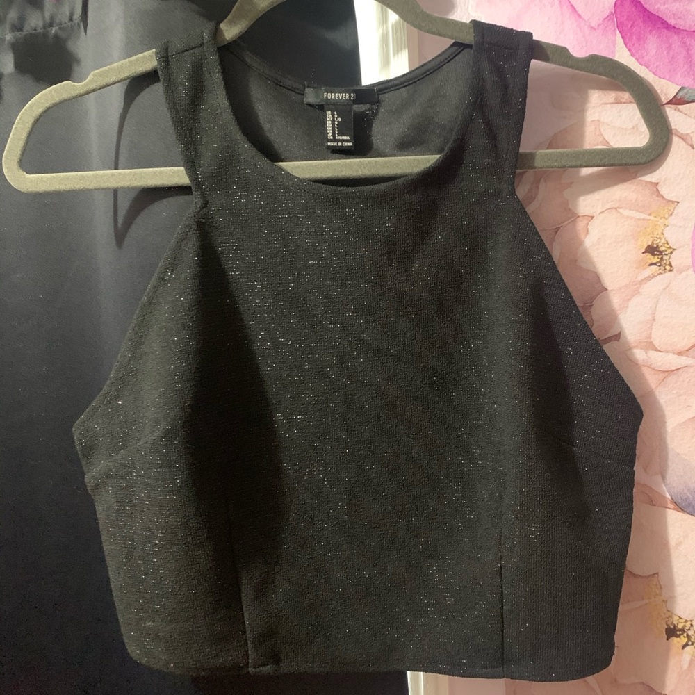 Black Sparkly crop top.